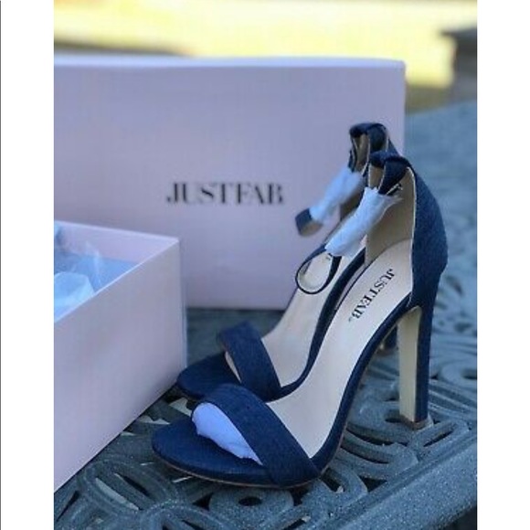 Denim Ankle Strap Heels - Picture 3 of 3